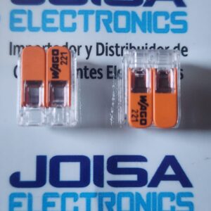 221-412 WAGO 221-4 Es un conector bidireccional (2 terminales) diseñado para conectar cables de forma rápida y eficiente sin necesidad de herramientas.. . . . Con este conector transparente se puede ver que la conexión es buena y creativa y se comercializa en JOISA ELECTRONICS SAC PROVEEDOR LIMA PERU