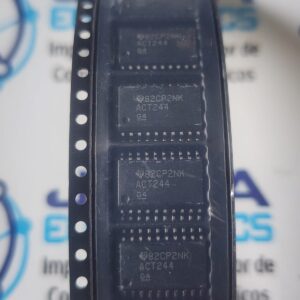 74HCT244 El 74HCT244 es un circuito integrado de la familia lógica CMOS de alta velocidad que funciona como un búfer/controlador de línea octal (8 bits) con salidas de 3 estados (tri-state). La variante "HCT" indica que está fabricado con tecnología CMOS pero cuenta con niveles de entrada compatibles con TTL (lógica transistor-transistor), lo que le permite actuar como un convertidor de nivel entre componentes TTL/NMOS antiguos y circuitos CMOS modernos y se comercializa en JOISA ELECTRONICS SAC PROVEEDOR LIMA PERU