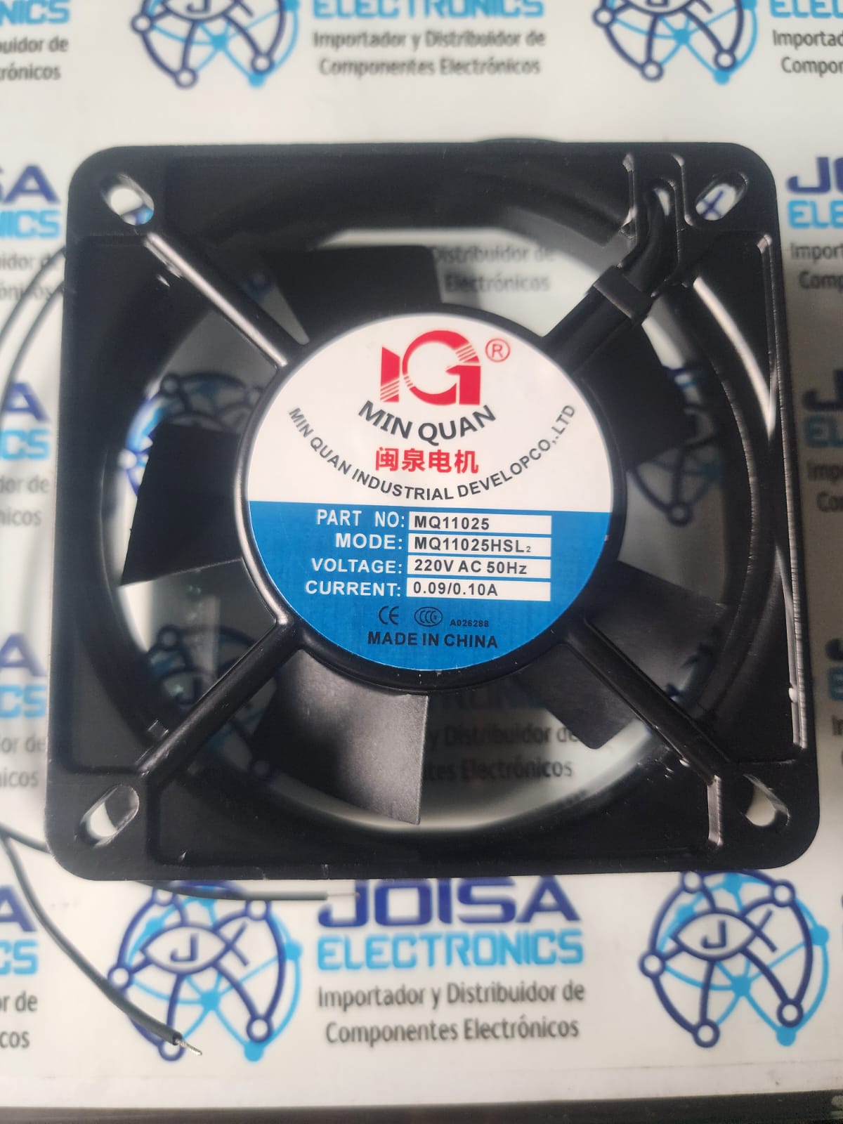 MQ11025HSL MQ11025HSL Es un ventilador de refrigeración de 2 cables diseñado para la refrigeración de gabinetes industriales, servidores, etc., de la marca Mingquan. y se comercializa en JOISA ELECTRONICS SAC PROVEEDOR LIMA PERU