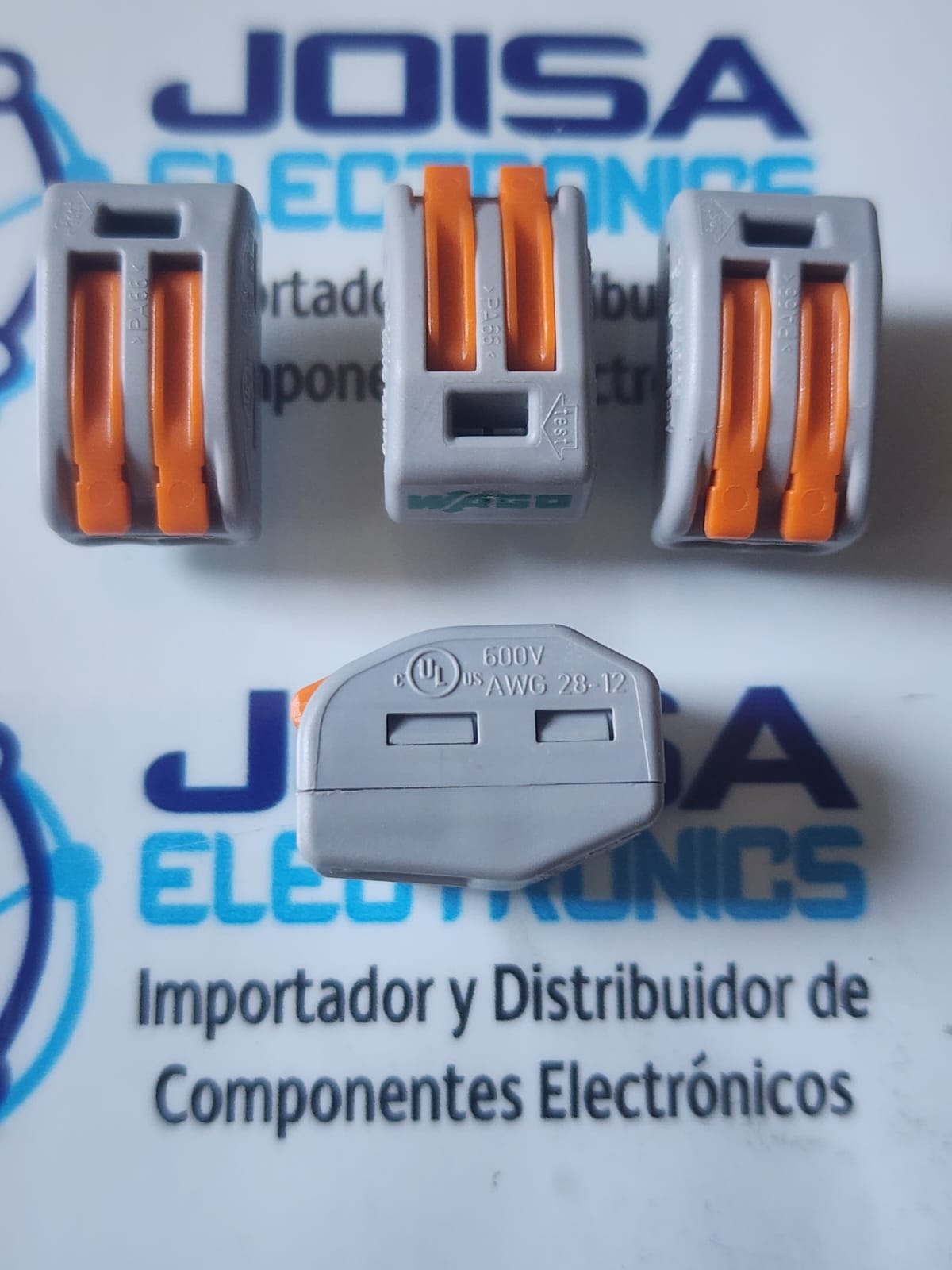 222-412 El WAGO 222-412 es un conector de empalme de 2 conductores (para dos entradas de cable) .Pertenece a la serie WAGO CLASSIC 222. El interior de cuero (carcasa) es gris con palancas naranjas y se comercializa en JOISA ELECTRONICS SAC PROVEEDOR LIMA PERU