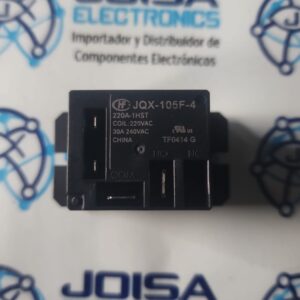 jqx-105f-4 El JQX-105F-4 (también conocido como HF105F-4) es un relé electromagnético miniatura de alta potencia diseñado para conmutar cargas pesadas de hasta 30 A mediante una señal de control de bajo voltaje o corriente y se comercializa en JOISA ELECTRONICS SAC PROVEEDOR LIMA PERU