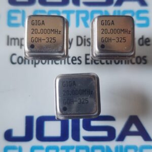 GOH-325 El G0H-325 de 20.000 MHz esUn oscilador de cristal de cuarzo de alta precisión diseñado para proporcionar una señal de reloj estable de 20.000 MHz para microcontroladores, procesadores y hardware de comunicación. y se comercializa en JOISA ELECTRONICS SAC PROVEEDOR LIMA PERU