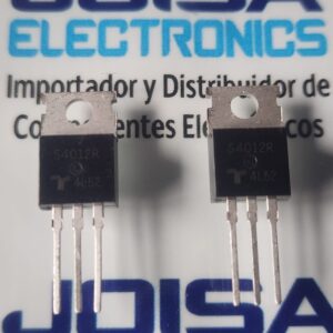 S4012R El S4012R es un tiristor SCR (Rectificador Controlado de Silicio) de recuperación estándar fabricado por Littelfuse. Está diseñado principalmente para aplicaciones de conmutación unidireccional y control de fase, como reguladores de velocidad de motores, controles de calefacción y convertidores de potencia.Características Técnicas PrincipalesVoltaje máximo de apagado repetitivo (\(V_{DRM}\)): 400 V.Corriente eficaz de encendido (\(I_{T(RMS)}\)): 12 A. y se comercializa en JOISA ELECTRONICS SAC PROVEEDOR LIMA PERU