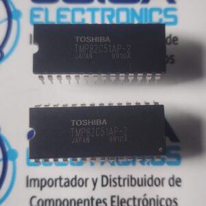 TMP82C51AP-2 El TMP82C51AP-2 es un circuito integrado (CI) de interfaz de comunicación programable (USART) fabricado por Toshiba Semiconductor.. . . . El chip se basa en la tecnología CMOS de puerta de silicio , que requiere poca energía.Se utiliza principalmente en las primeras extensiones de microordenadores de 8 bits para realizar comunicaciones de datos en serie (asíncronas y síncronas) y se comercializa en JOISA ELECTRONICS SAC PROVEEDOR LIMA PERU