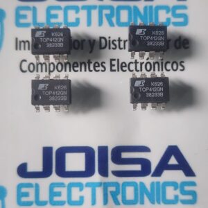 El TOP412GN es un circuito integrado de conmutación de alta tensión para conversión de energía DC a DC y AC a DC, fabricado por Power Integrations. Pertenece a la reconocida familia TOPSwitch y combina en un solo chip un transistor de potencia MOSFET, el controlador PWM y los sistemas de protección contra fallas. y se comercializa en JOISA ELECTRONICS SAC PROVEEDOR LIMA PERU