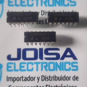 UCN5800AT El UCN5800AT (perteneciente a la serie UCN5800 de Allegro MicroSystems) es un circuito integrado controlador de periféricos BiMOS II con pestillos de entrada (latches). Combina lógica de control CMOS de baja potencia con salidas de alta corriente y alto voltaje mediante transistores bipolares NPN Darlington. y se comercializan en JOISA ELECTRONICS SAC PROVEEDOR LIMA PERU
