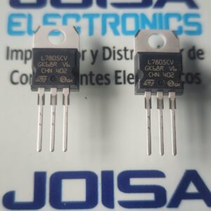 L7805CV El L7805CV es un regulador de voltaje lineal positivo fabricado por STMicroelectronics (y otros fabricantes), diseñado para entregar una salida estable de 5V DC a partir de una fuente de alimentación con voltaje variable. Viene comúnmente en un encapsulado TO-220 de tres pines. y se comeercializa en JOISA ELECTRONICS SAC PROVEEDOR LIMA PERU